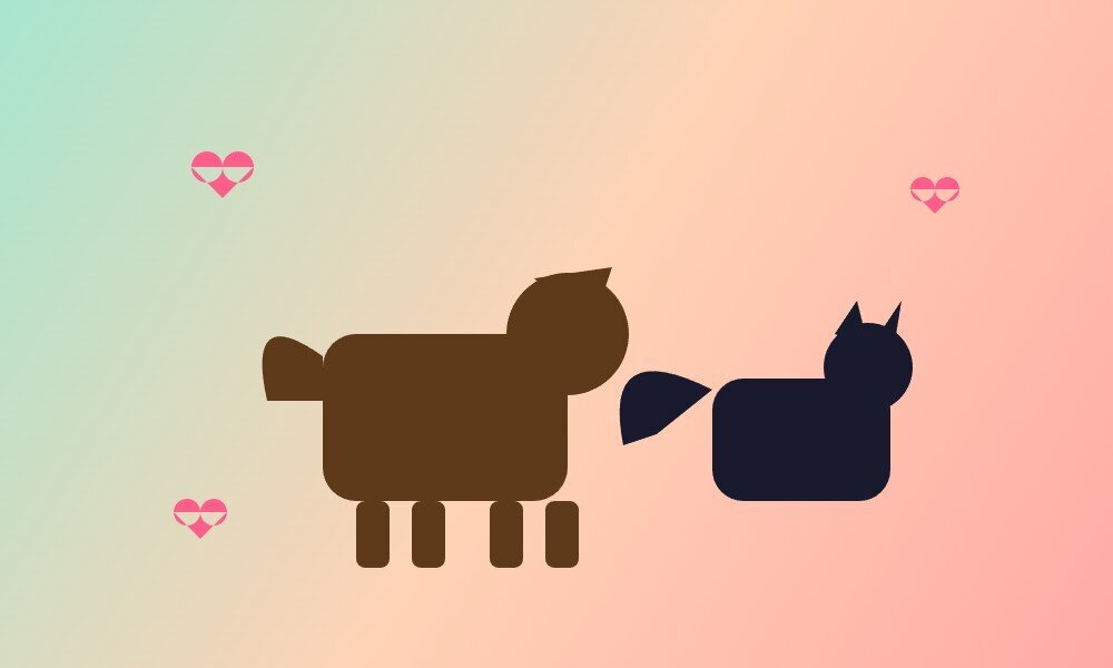 Illustration animaux chien chat