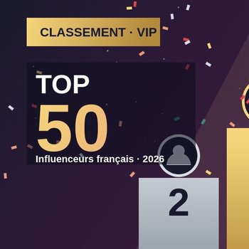 Podium et couronne du top 50 influenceurs